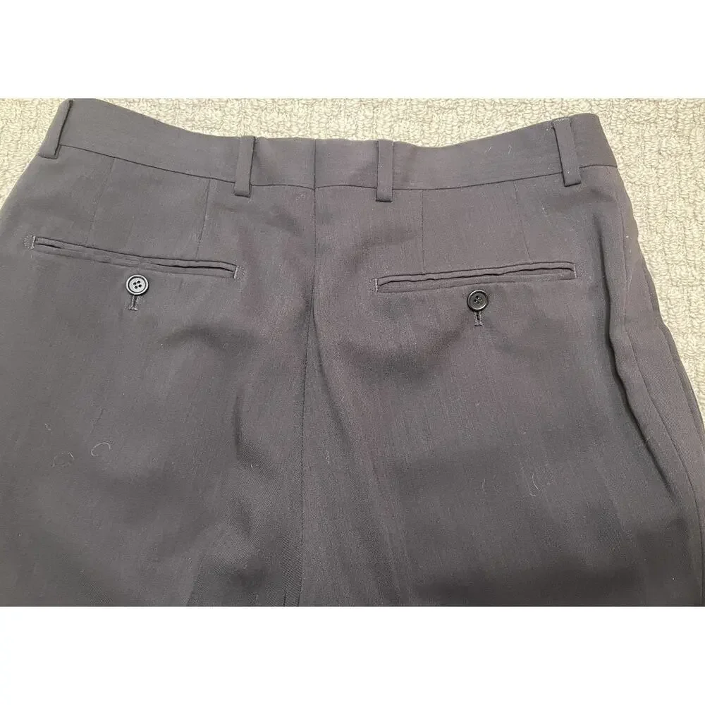 Hugo Boss Pant Suit Mens 38R Black Wool Jacket Pants Einstein Fit Lightweight